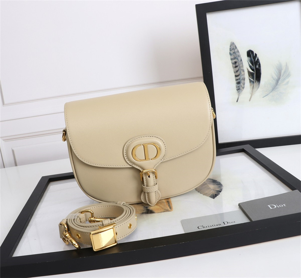 medium D*or bobby bag beige box calfskin