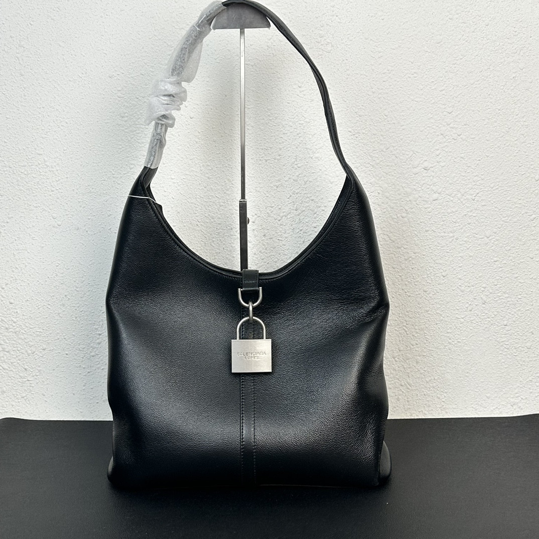 ba*len*cia*ga women's locker medium N0*H-south hobo bag in black l13,8 x h24,4 x w3,9 inch