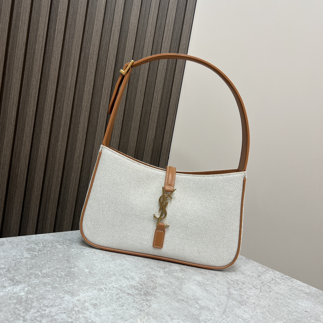 y*l le 5 À 7 in canvas and leather grege and bR1ck 9 x 6.3 x 2.5 inches