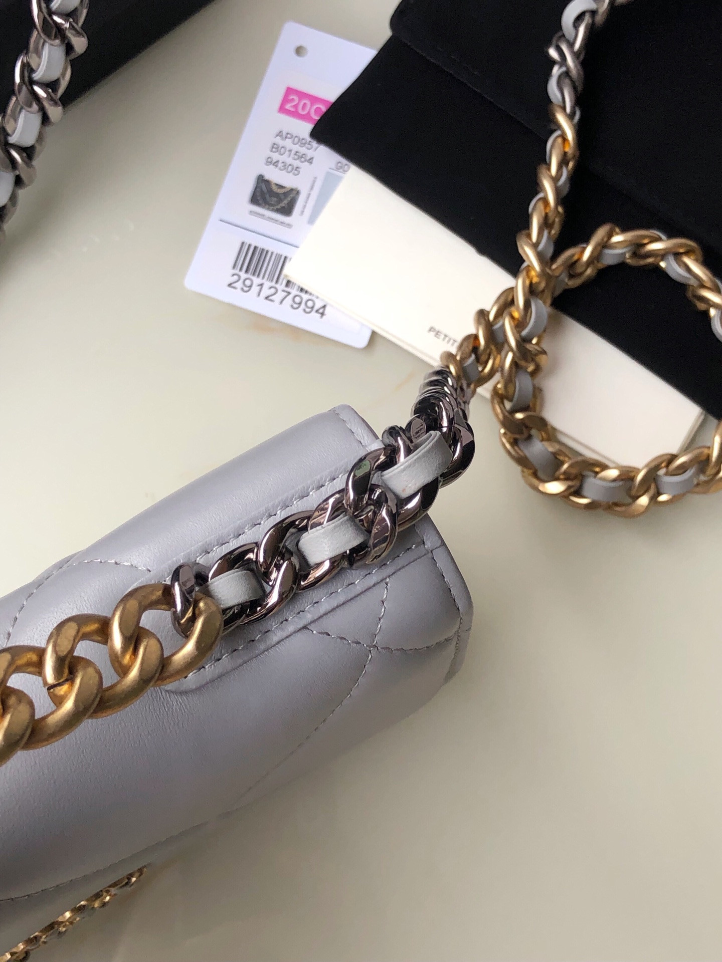 Ch*el classic wallet on chain 4.8 × 7.5 × 1.4 in