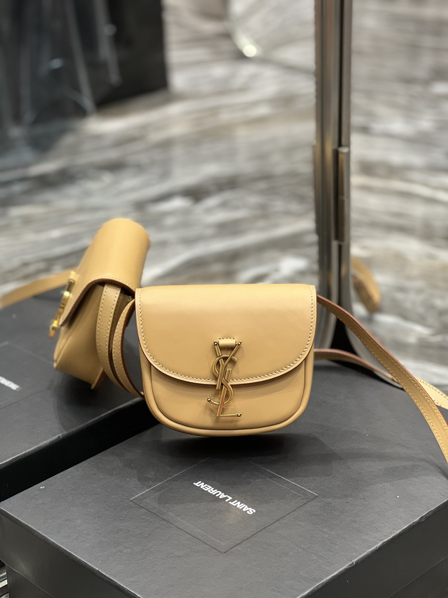 Y*L kaia small satchel in smooth leather 15x14x4.5cm