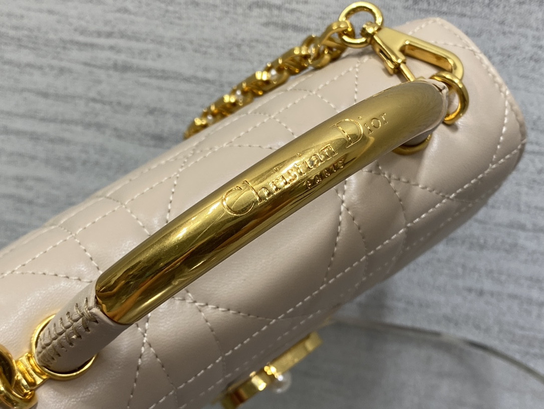 D*or small ange bag pink latte macrocannage calfskin 20 x 12 x 5 cm