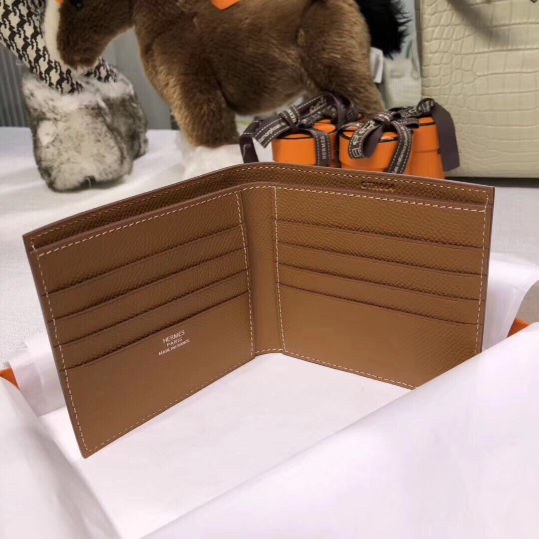 H**mes poker compact wallet