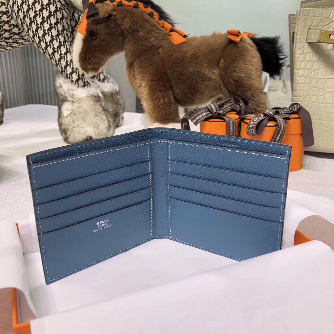 H**mes poker compact wallet