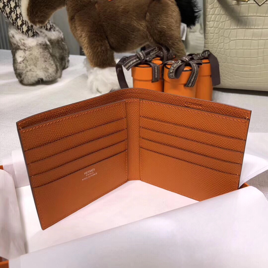 H**mes poker compact wallet