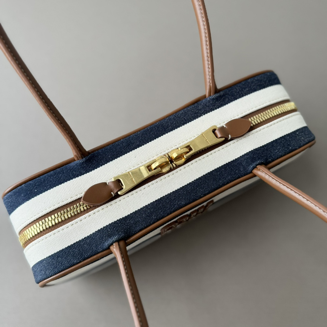 M1v M1v beau canvas and leather bag 11.5x28x8cm