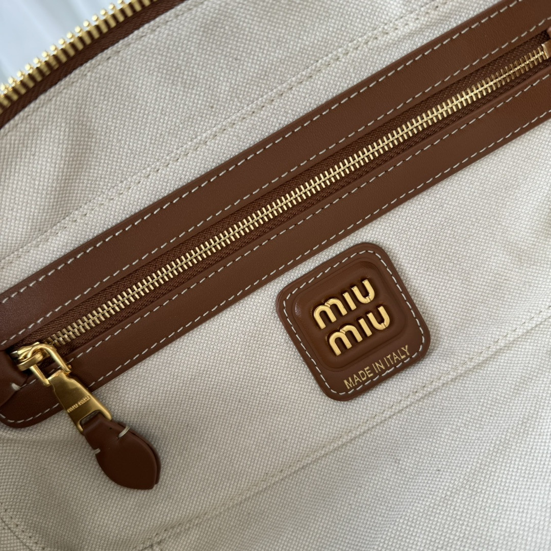 M1v M1v beau canvas and leather bag 11.5x28x8cm