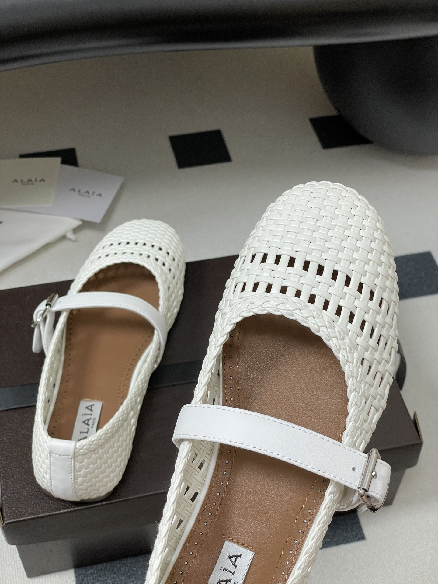 ua alaïa hollow woven mary jane flats(cusT0mized size 7-10 days production time)