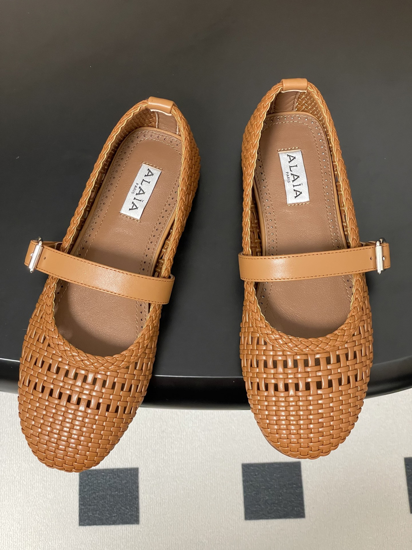 ua alaïa hollow woven mary jane flats(cusT0mized size 7-10 days production time)