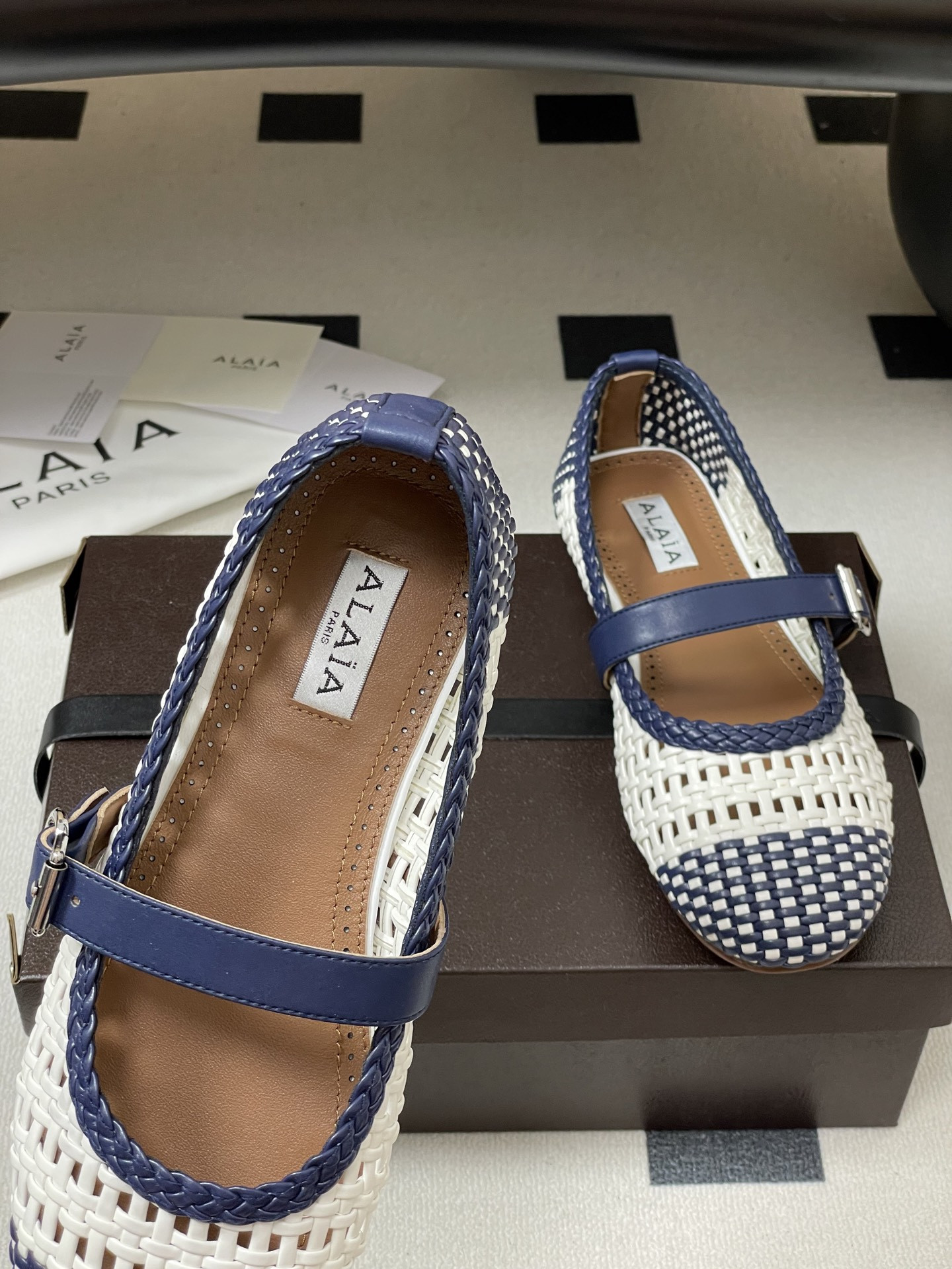ua alaïa hollow woven mary jane flats(cusT0mized size 7-10 days production time)