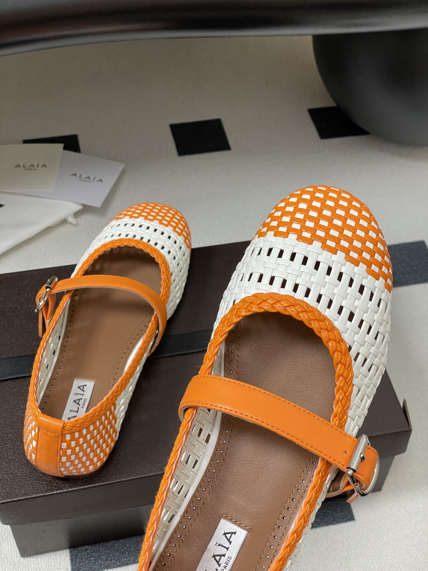 ua alaïa hollow woven mary jane flats(cusT0mized size 7-10 days production time)