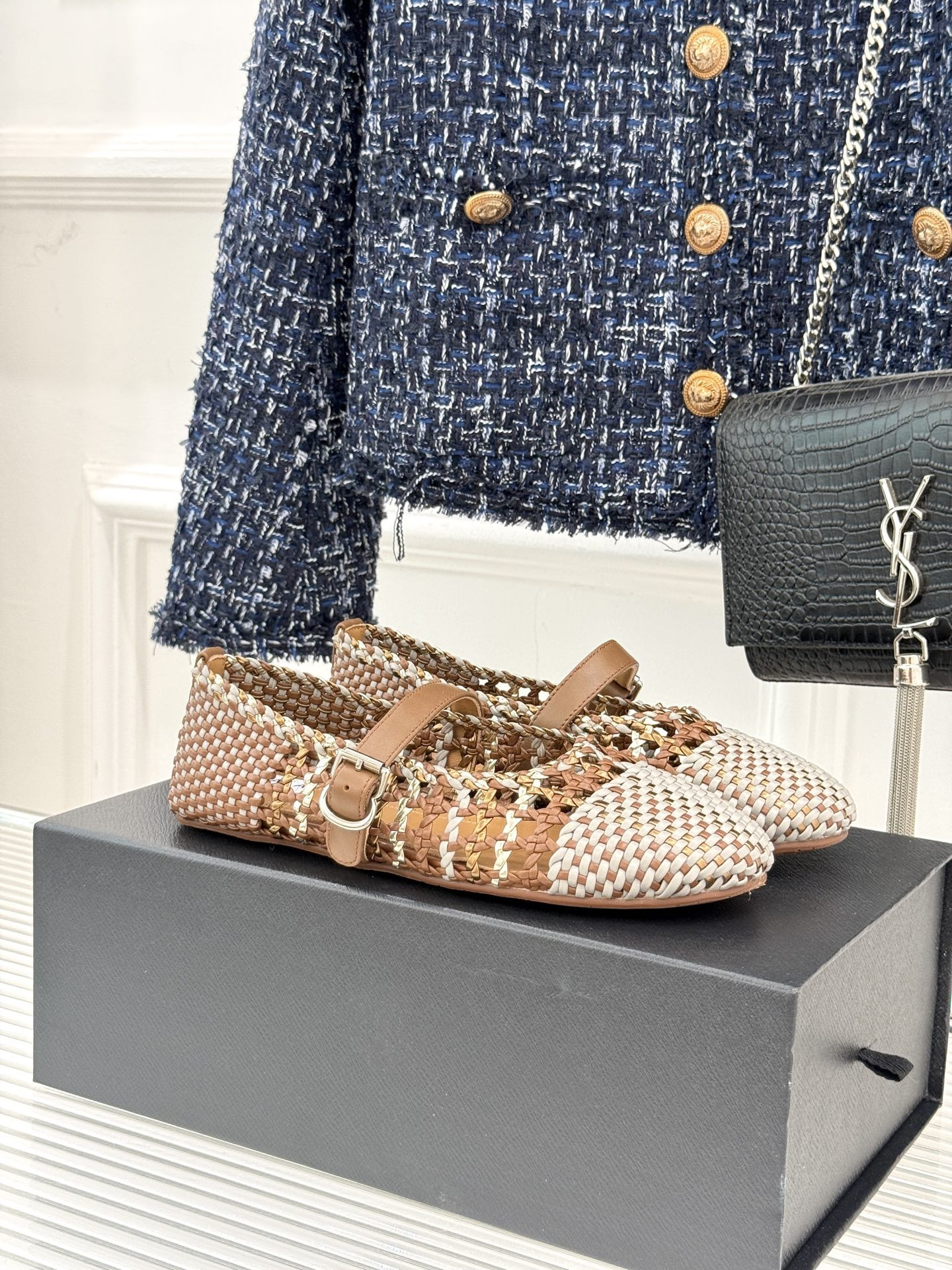 ua alaïa hollow woven mary jane flats(cusT0mized size 7-10 days production time)