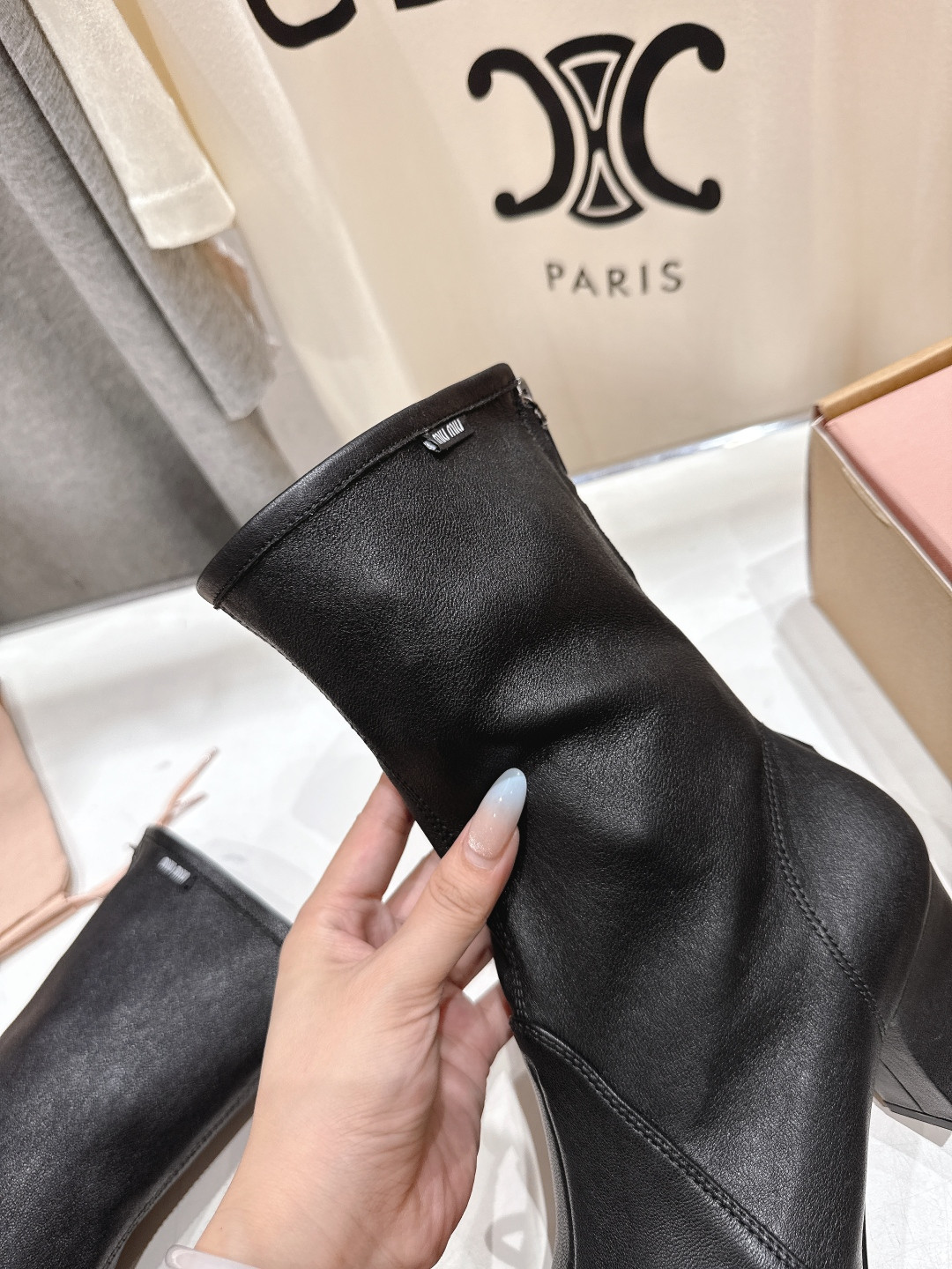 ua M1v M1v nappa leather booties 7cm heel