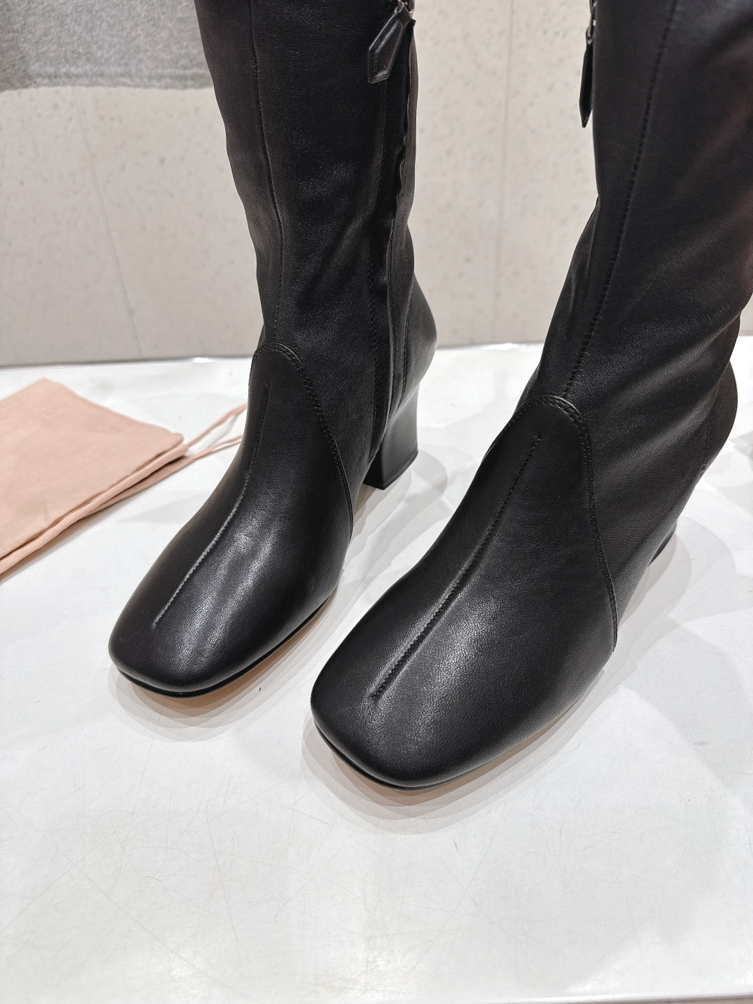 ua M1v M1v nappa leather boots with buckle 7cm heel