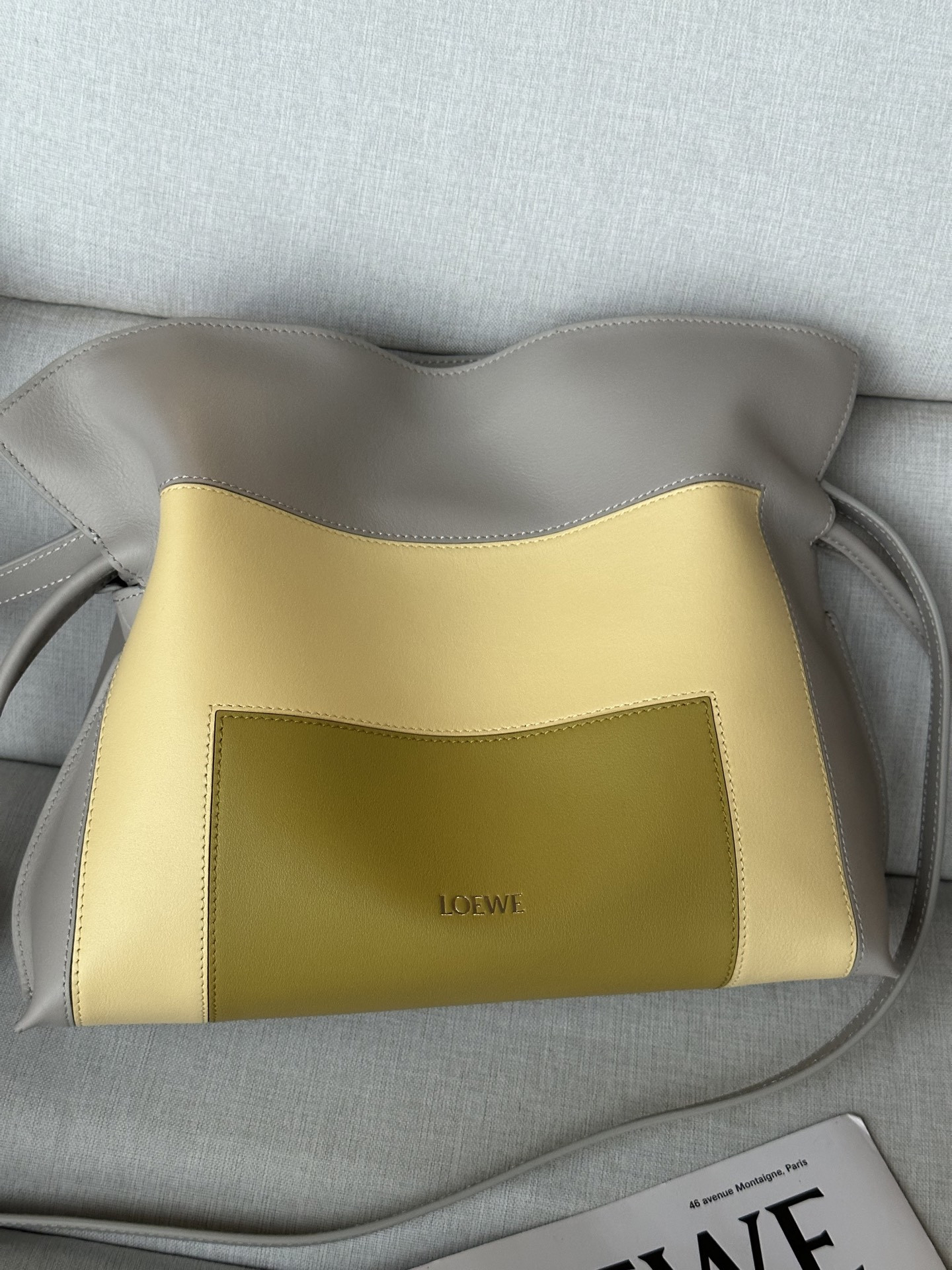 L0ew* x albers medium flamenco clutch in nappa calfskin 24.5x30x10.5cm