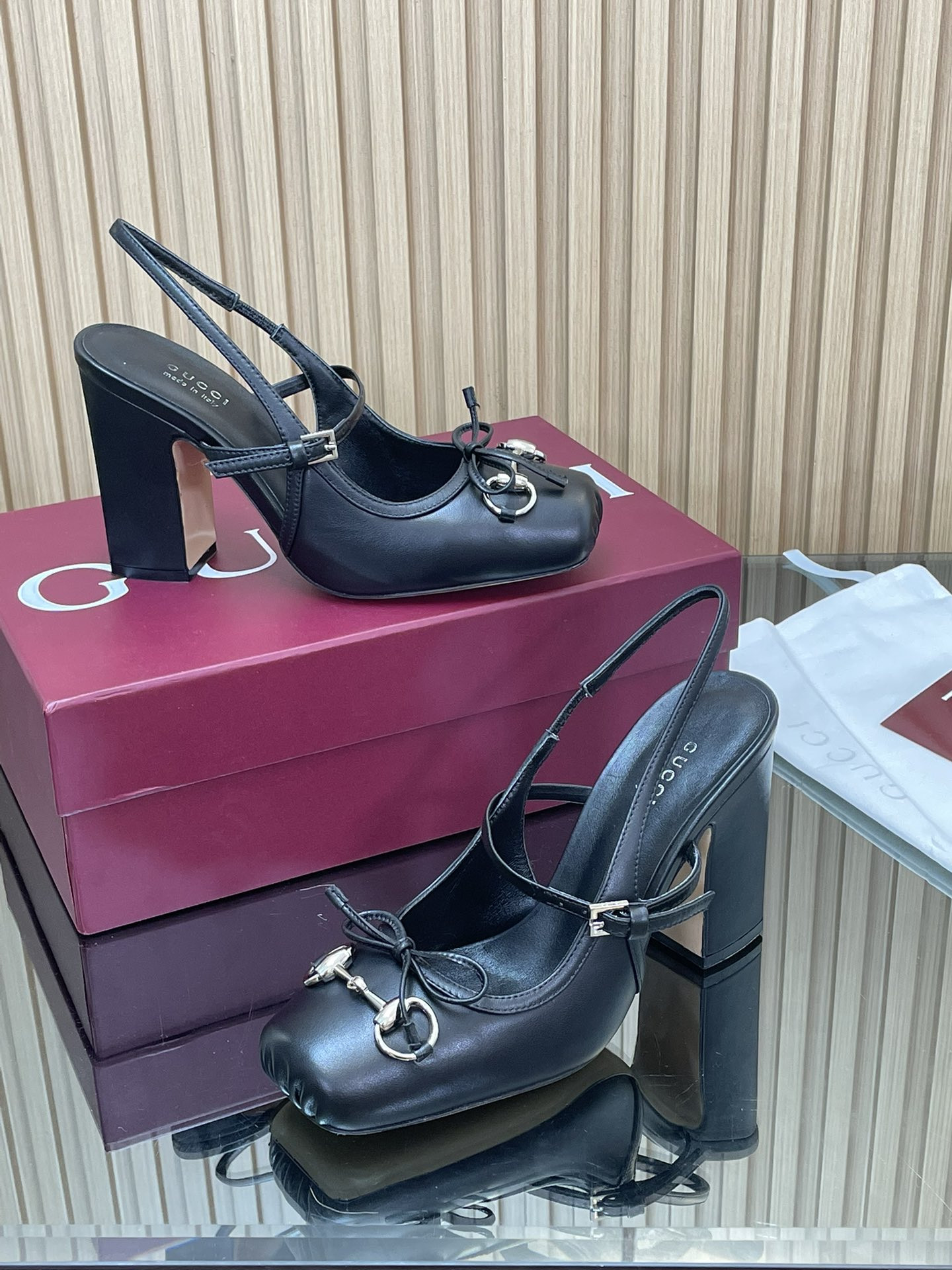 ua G*u*i G*u*i horsebit slingback pump 9.5cm heel