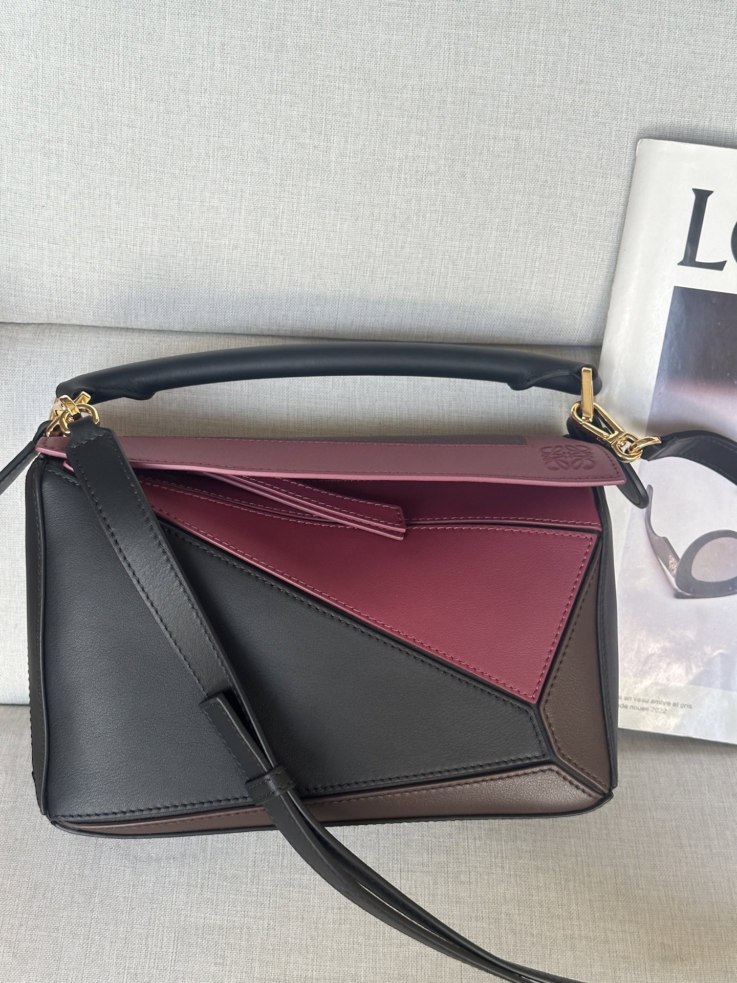L0ew* x albers small puzzle bag in nappa calfskin 16.5x24x10.5cm