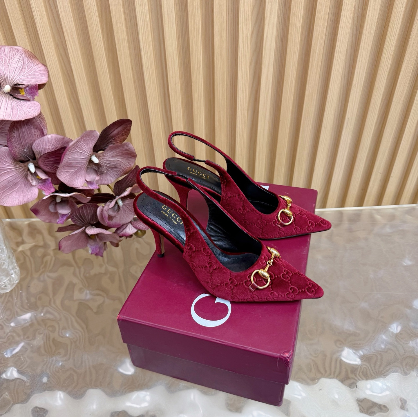 ua G*u*i women's slingback pump with horsebit 8.5cm heel