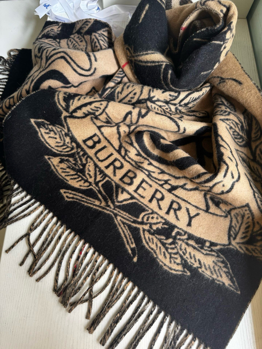 B**rry wide reversible stormy knight scarf 50x210cm