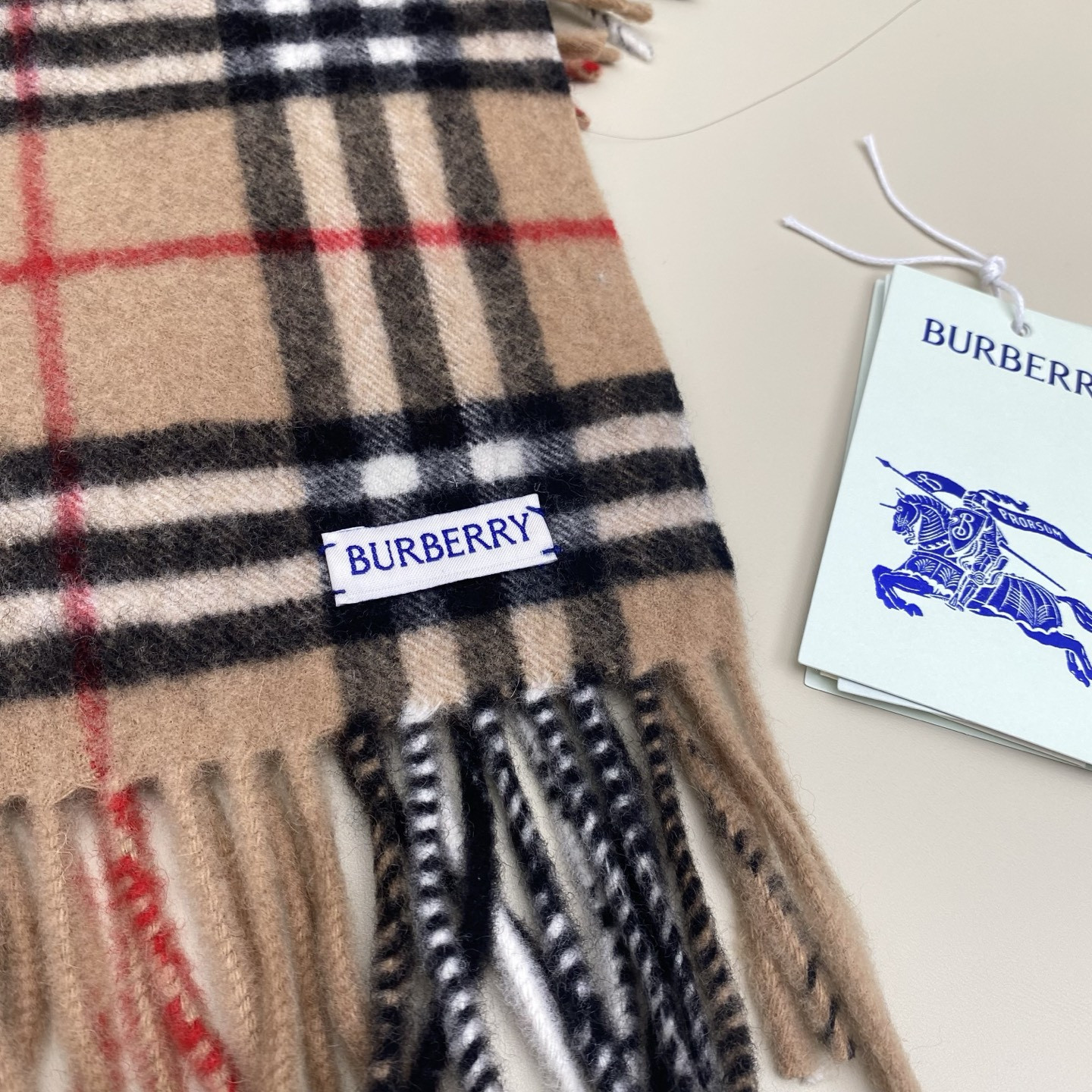 B**rry check cashmere happy scarf 30x155cm
