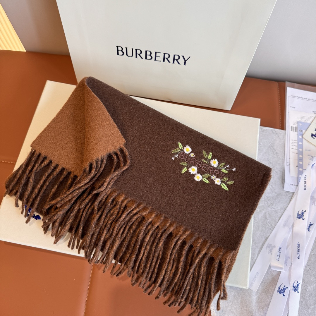 B**rry double-sided scarf 30x200cm 100% cashmere