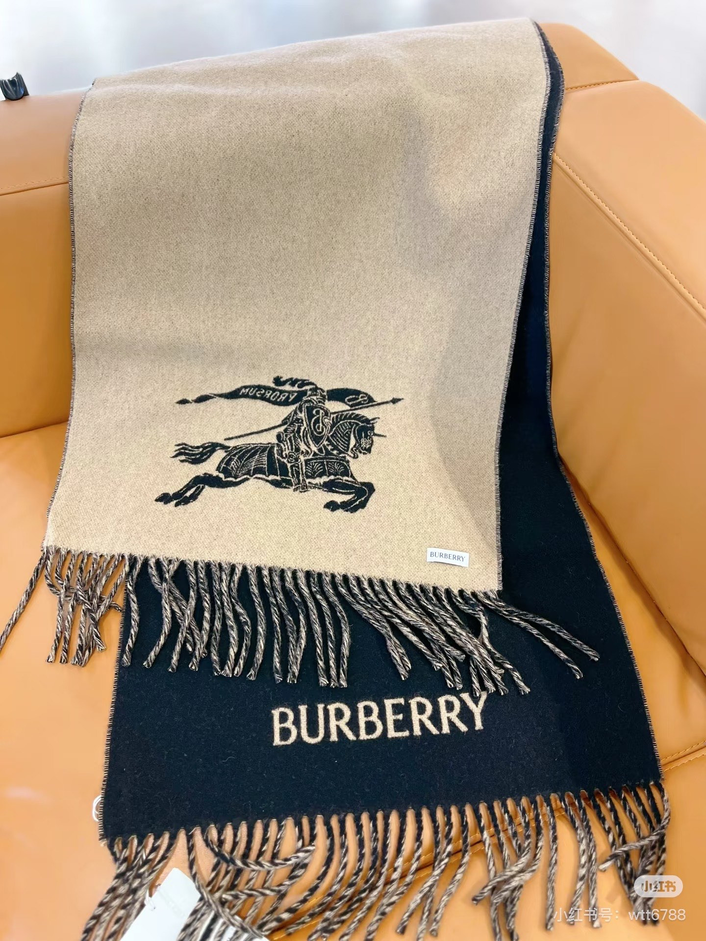 B**rry reversible ekd cashmere scarf 32x180cm 100% wool