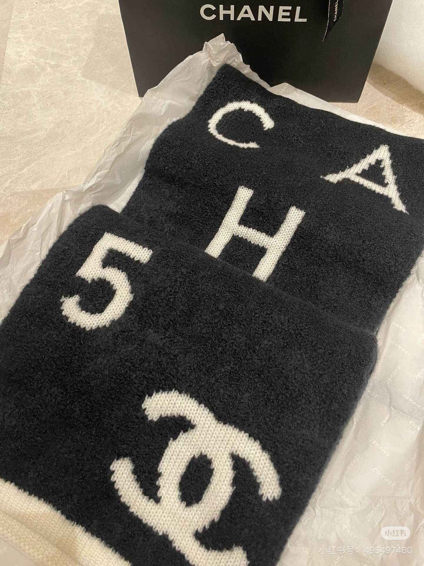 Ch*el scarf 30x180cm