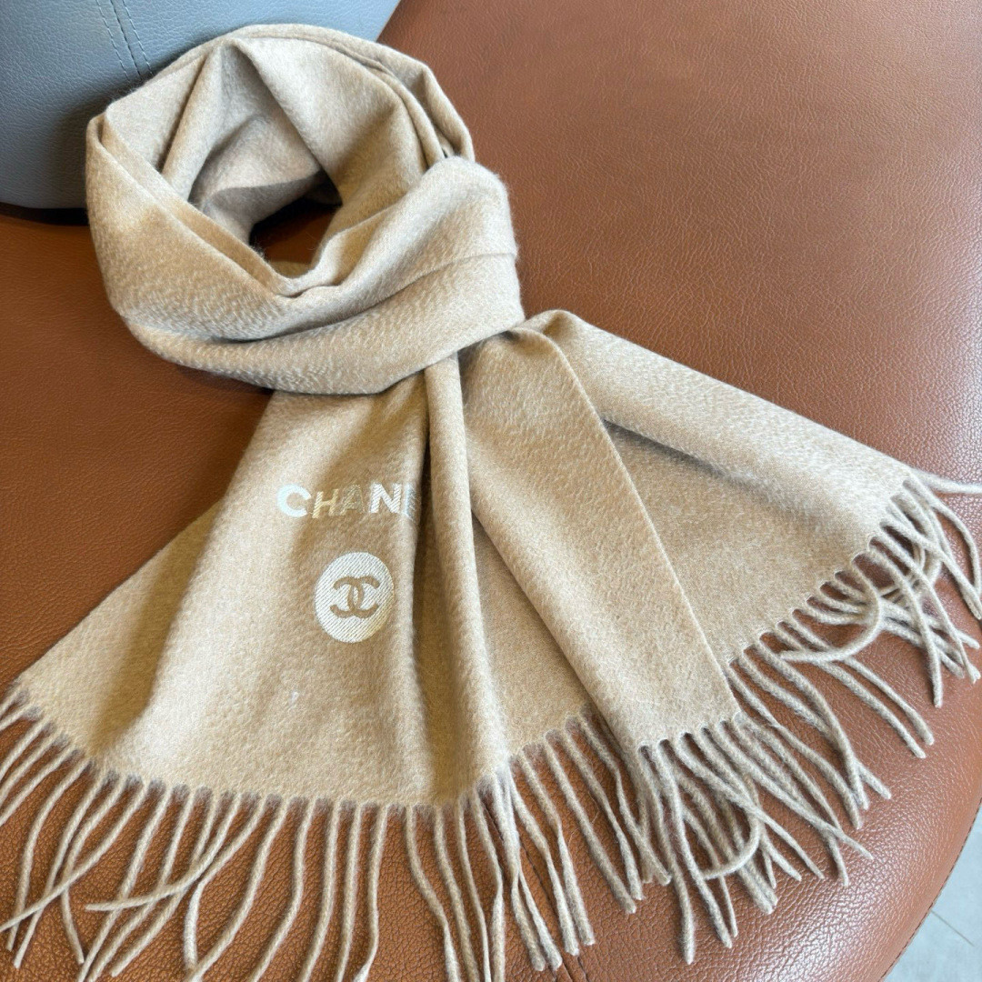 Ch*el scarf 30x180cm 100% cashmere