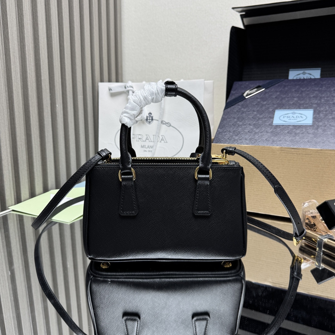Pra*a galleria patent saffiano leather mini-bag 12.5x21x8.5cm