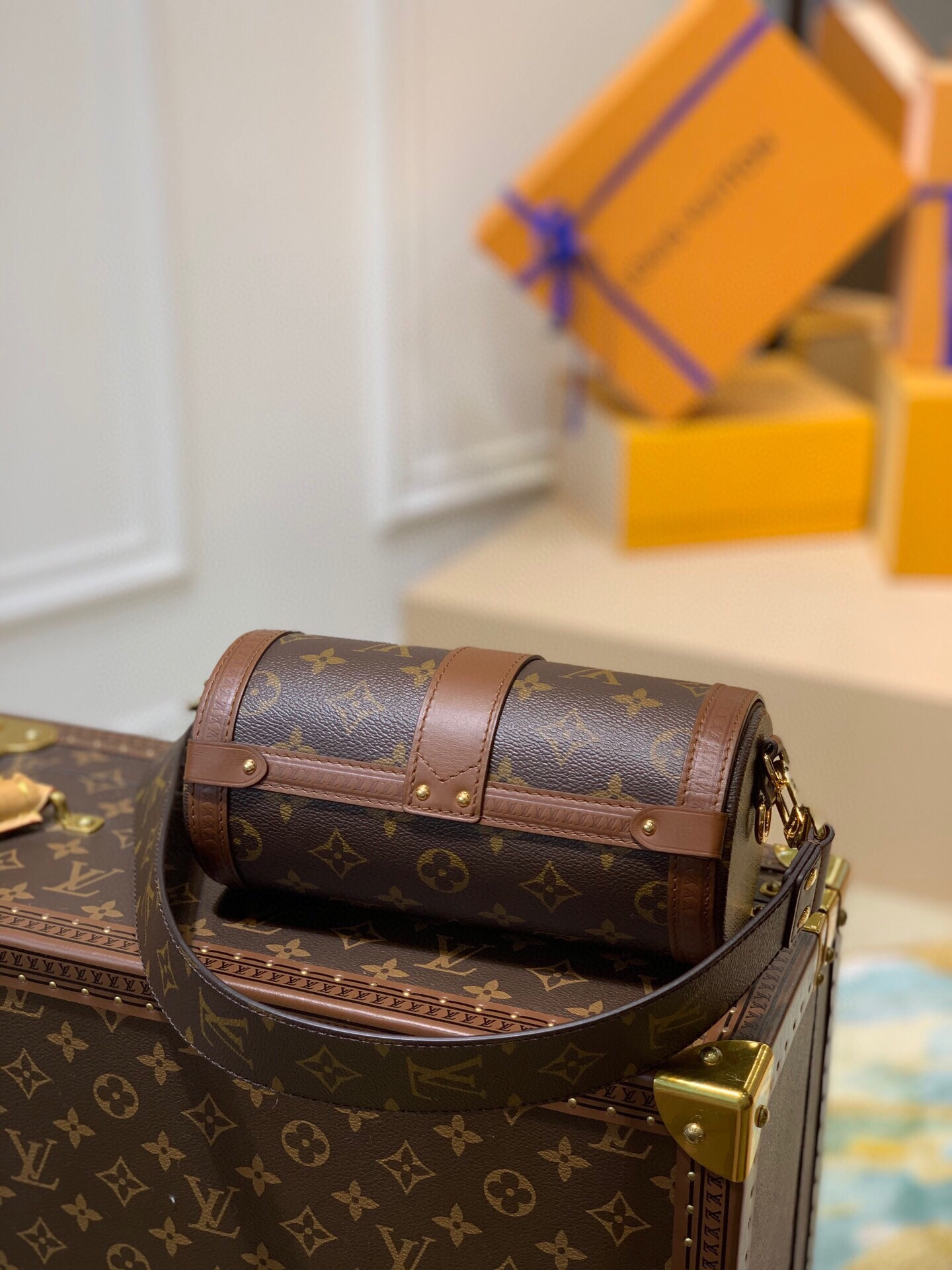 LV PAPILLON TRUNK Handbag M57835 9x9x19cm