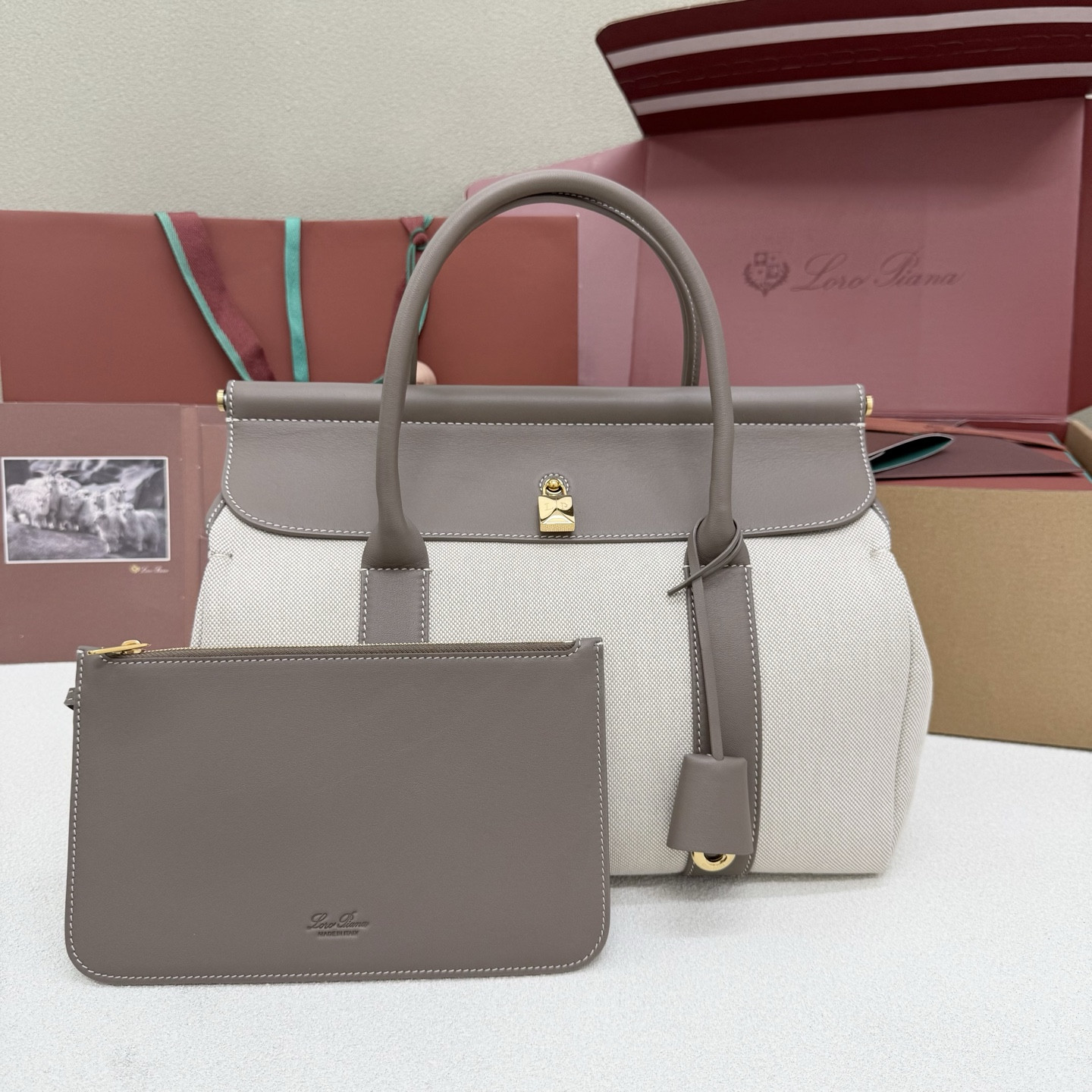 L**o p*ana loom bag l32 grained calfskin 33 x 23 x 18 cm