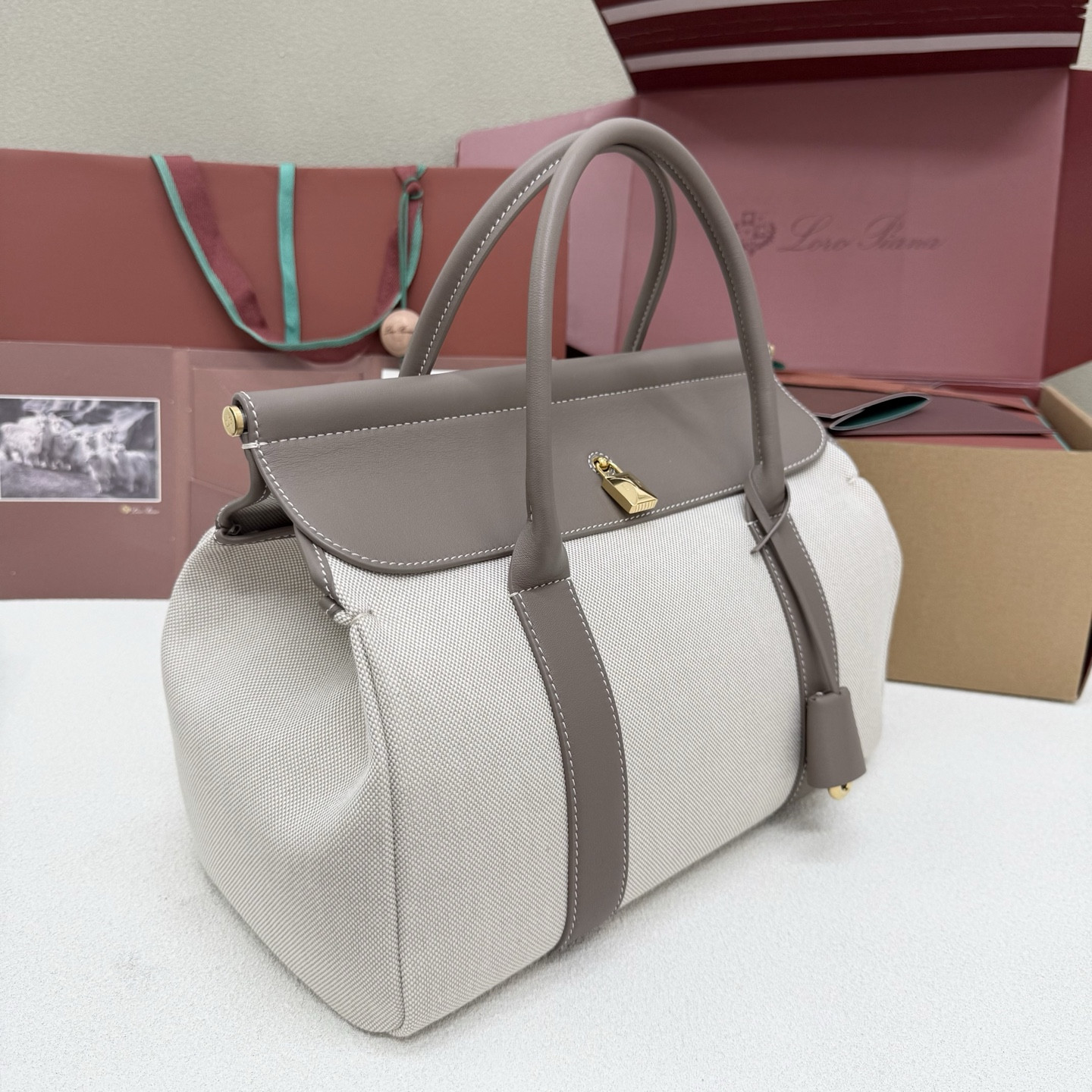 L**o p*ana loom bag l32 grained calfskin 33 x 23 x 18 cm