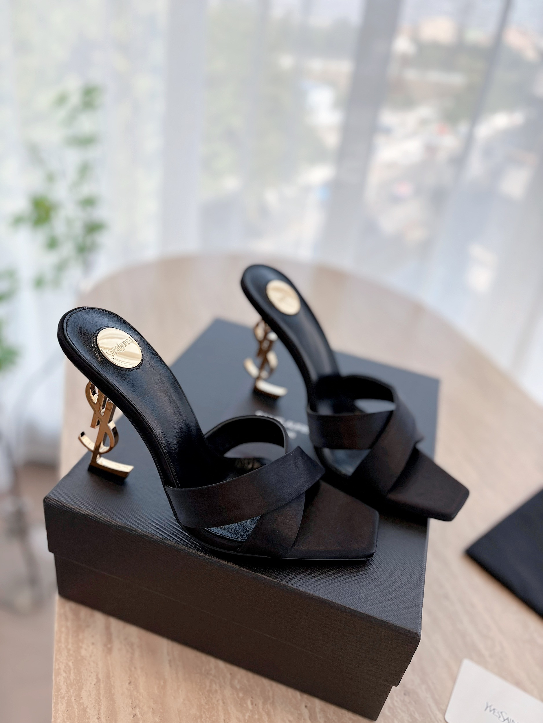 ua Y*L opyum mules 10.5cm heel