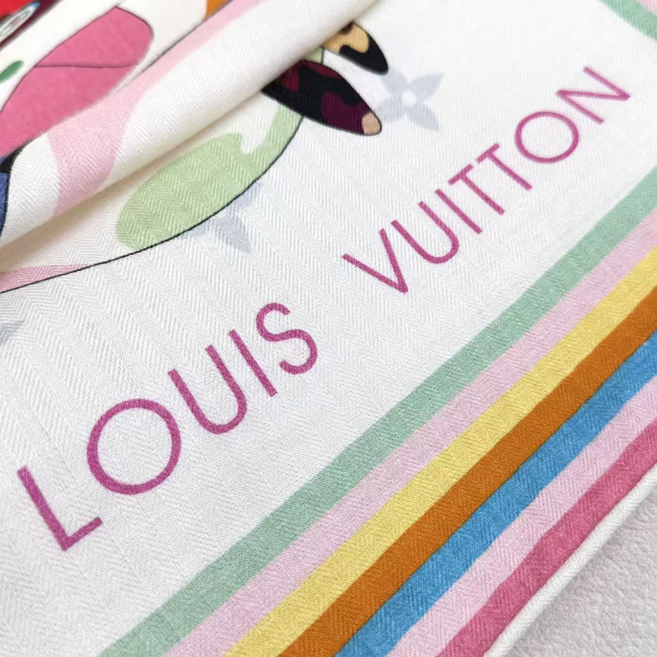 LV x TM scarf 135x135cm 30% silk 70% wool