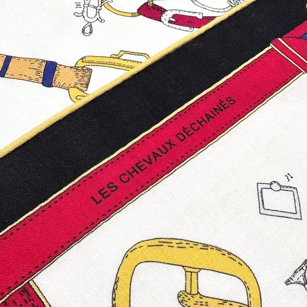 H**mes scarf 135x135cm 70% cashmere 30% silk