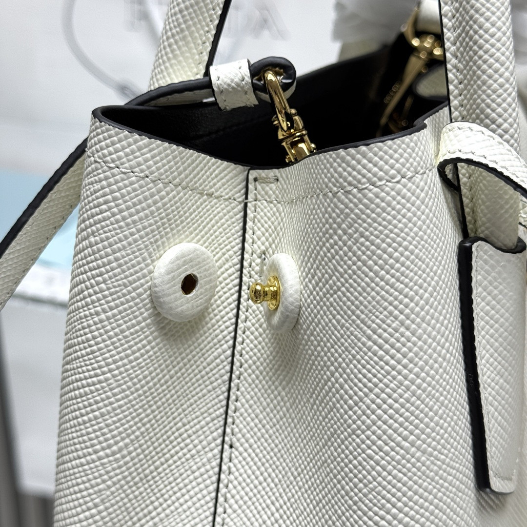 Pra*a double saffiano leather mini-bag 16.5x22.5x11.5cm